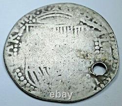1500s Spanish Bolivia Silver 2 Reales Antique Philip II Colonial Pirate Cob Coin