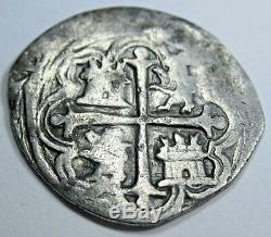 1500s Spanish Silver 1 Real Piece of 8 Reales Colonial Pirate Treasure Cob Coin