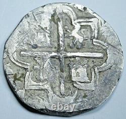 1500s Spanish Silver 2 Reales Genuine Antique Philip II Colonial Pirate Cob Coin