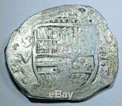 1500s Spanish Silver 4 Reales Piece of 8 Real Colonial Era Old Cob Pirate Coin