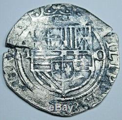 1500s Spanish Silver Shipwreck 1 Reales Piece of 8 Real Colonial Pirate Cob Coin