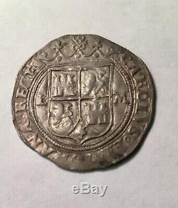 1516-56 M L Silver Mexico 1 Real Carlos & Joanna Colonial Cob