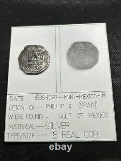 1536 1598 Philip II Spanish Silver 8 Reales Antique 1500s Colonial Cob Coin