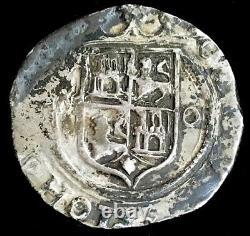1542-1555 Moo Silver Mexico 4 Reales Carlos & Joanna Colonial Salvage Cob