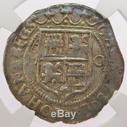 1542-1555 Moo Silver Mexico Reales Carlos & Joanna Colonial Cob Ngc Very Fine 30