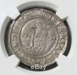 1542-55 M G Silver Mexico 4 Reales Carlos & Joanna Colonial Cob Ngc About Unc 53