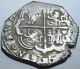 1556-1598 Spanish Toledo Silver 1 Reales Piece of 8 Real Old Macuquina Cob Coin
