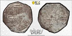 (1556-1665) Spanish Colonial 1 Real Cob PCGS VF Lot#G977 Silver