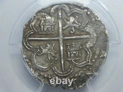 (1556-88) Philip II 1 Real Cob Pcgs Au53 Sevilla Spanish Silver Colonial Era