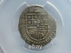 (1556-88) Philip II 1 Real Cob Pcgs Au55 Sevilla Spanish Silver Colonial Era