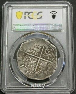 (1556-88) Philip II 8 Real Cob Pcgs Xf40 Sevilla Assayer D Spain Silver Colonial