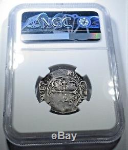 1556-98 NGC Philip II 1R Spanish Silver 1 Real Piece of 8 Reales Cob Pirate Coin
