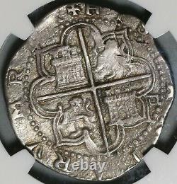 1556 NGC XF 40 Spain 4 Reales Philip II Seville Cob Silver Coin (20112303C)