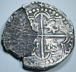 1574-86 Spanish Bolivia Silver 8 Reales 1500s Philip II Colonial Dollar Cob Coin