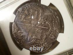 1574 Bolivia 8 Reales 8r Cob Spanish Colonial Silver Pirate Coin Ngc Vf-25