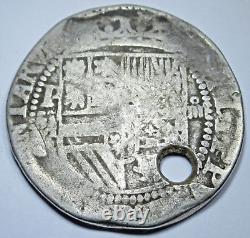 1576-77 Philip II Bolivia Rare M Assayer 4 Reales 1500's Spanish Silver Cob Coin