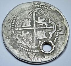 1576-77 Philip II Bolivia Rare M Assayer 4 Reales 1500's Spanish Silver Cob Coin