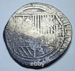 1577-1588 Philip II Peru Silver 1 Reales 1500's Spanish Colonial Pirate Cob Coin