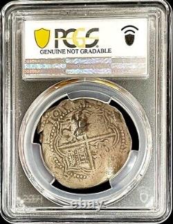 1586-1589 P A Silver Bolivia 4 Reales Cob Philip II Coin Pat Johnson Pcgs Vf