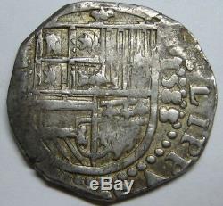 1588 Philip II 2 Real Cob Sevilla Beautiful Spain Colonial Assayer D Silver Coin