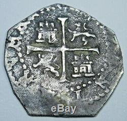 1588 Spanish Silver 1/2 Reales Piece of 8 Real Colonial Pirate Cob Treasure Coin
