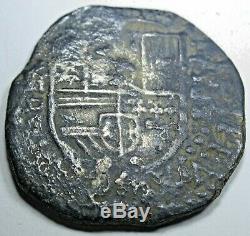1588 Spanish Silver 2 Reales Piece of 8 Real Two Bits Pirate Cob Treasure Coin