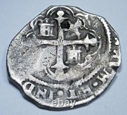 1589-1608 Mexico Silver 1 Reales Spanish Colonial 1500's-1600's Pirate Cob Coin