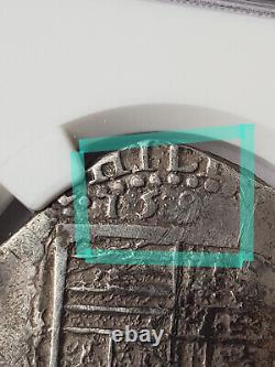1590-1599 Philip II Spain 4 Reales Silver Cob coin pirate money partial date NGC
