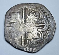 1590 Clipped Spanish Silver 2 Reales Antique 1500s Date Colonial Pirate Cob Coin