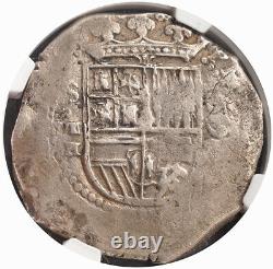 1590, Kingdom of Spain, Philip II. Silver 8 Reales Cob Coin w. Date! NGC VF-35