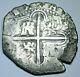 1593 Spanish Silver 2 Reales Philip II Antique 1500's Colonial Pirate Cob Coin
