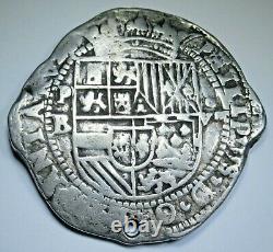 1596-1605 Spanish Bolivia Silver 8 Reales 1500's-1600's Colonial Dollar Cob Coin
