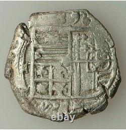 1596 B Seville Spain Felipe II Silver Cob 4 Reales Ngc Vf-details (13.62 Grams)