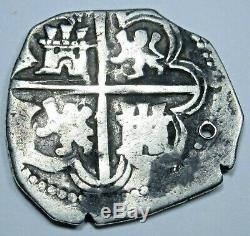 1596 Spanish Silver 1 Reales Piece of 8 Real Colonial Pirate Cob Treasure Coin