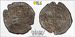 1598-1621 P Bolivia Philip III Silver 8 Reales Cob 24.36g PCGS VF Details