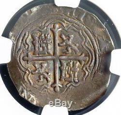 1598, Mexico, Philip II. Spanish Colonial Silver 2 Reales Cob Coin. NGC XF-45