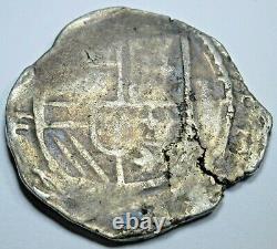 1599-1608 Three Castles Mexico Silver 2 Reales Philip III OMF Variety Cob Coin
