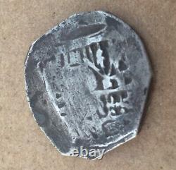 1600-700 Spanish Spain 4 Reales Cob Silver Coin Colonial Treasure 14.20 (WAH09)