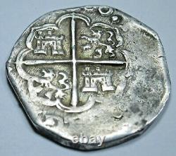 1600 Spanish Silver 1 Reales Genuine VF-XF Antique Dated Pirate Cross Cob Coin
