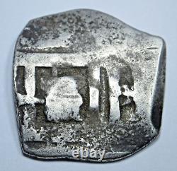 1600's Clipped Spanish Silver 2 Reales Antique Pirate Treasure Cob Cross Coin