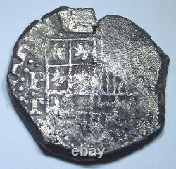 1600's Concepcion Shipwreck Spanish Silver 2 Reales Genuine Cob Coin With COA