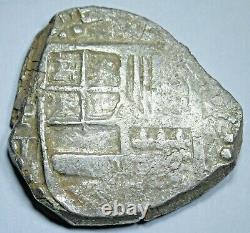1600's Porto Bello Hoard Spanish Silver 4 Reales Colonial Dollar Pirate Cob Coin