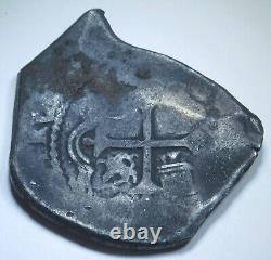 1600's Shipwreck Mexico Silver 8 Reales Spanish Colonial Dollar Pirate Cob Coin