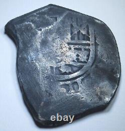 1600's Shipwreck Mexico Silver 8 Reales Spanish Colonial Dollar Pirate Cob Coin