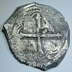 1600's Shipwreck Spanish Mexico Silver 4 Reales Piece of 8 Real Pirate Cob Coin