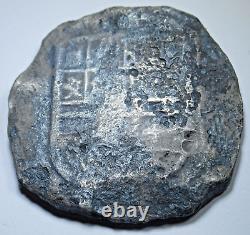 1600's Shipwreck Spanish Mexico Silver 8 Reales Genuine Pirate Treasure Cob Coin