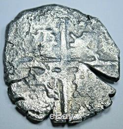 1600's Shipwreck Spanish Silver 4 Reales Cob Four Real Colonial Treasure Coin
