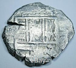1600's Shipwreck Spanish Silver 4 Reales Cob Four Real Colonial Treasure Coin