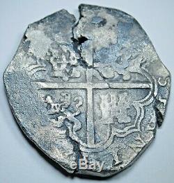 1600's Shipwreck Spanish Silver 8 Reales Cob Eight Real Colonial Treasure Coin
