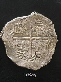 1600's Shipwreck Spanish Silver 8 Reales Eight Real Colonial Cob Treasure Coin
